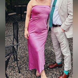 Elegant Pink Satin Skirt